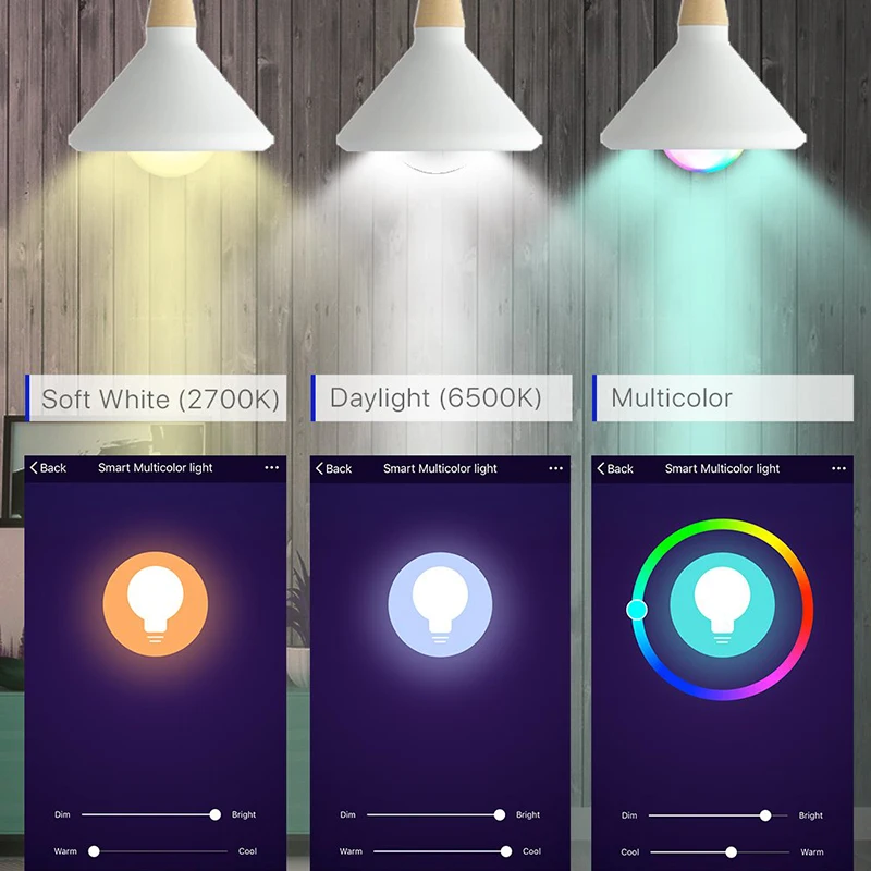 Умная светодиодсветильник лампа GU10 RGB с Wi-Fi и дистанционным управлением через