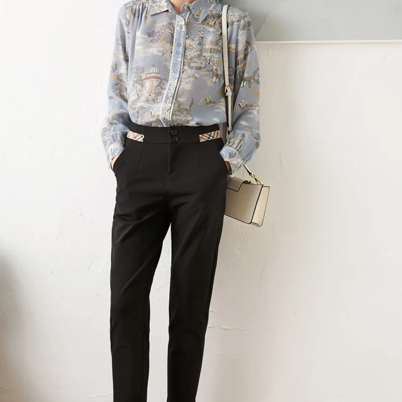 

shirt New Royal silk hunting court silk shirt mulberry silk long sleeve loose shirt mulberry silk shirt