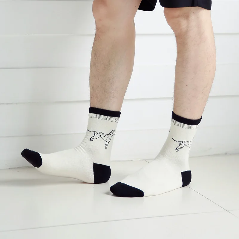 

Autumn Winter Geometric Grid Striped Cotton Socks for Men Male Casual Hip Hop Colorful Warm Comfortable Anti-flip Short Socks