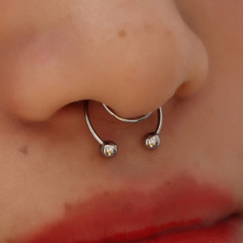 

2pcs U Shaped Fake Nose Ring Hoop Septum Rings Stainless Steel Nose Piercing Fake Piercing Oreja Piercing Jewelry