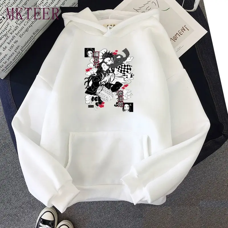 

Kimetsu No Yaiba Kawaii Japanese Anime Hoodie Oversized Printed Men's Sweatshirt Harajuku Cartoon Tanjiro Kamado Sportswear Male
