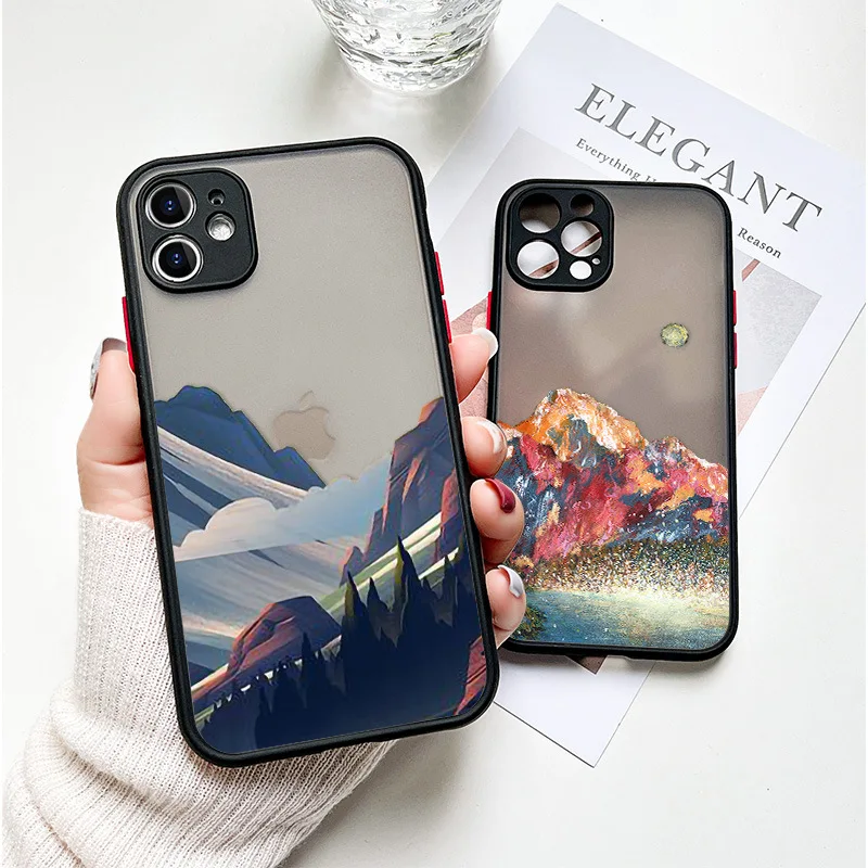 

For iPhone 13 Pro Max Case Landscape Art Phone Case For iPhone 12 11 Pro Max Back Cover