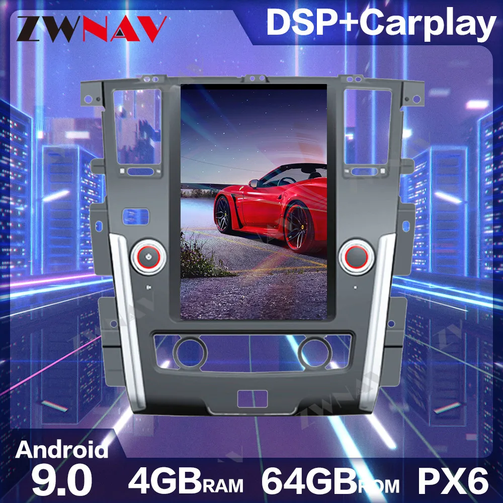 

13.6 inch Tesla Style Android 9 Car GPS Navigation For NISSAN PATROL 2010-2019 Stereo Head Unit Multimedia Player Auto Radio DSP