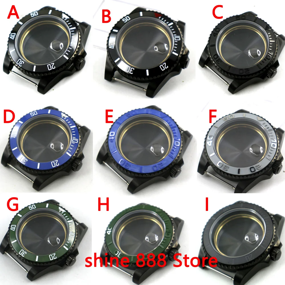 

BLIGER Watch Case 40mm With Sapphire Glass PVD Plated Fit fit 2836 Miyota 82 movement Mens Watch Case