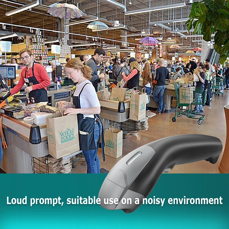

Handheld Wired 1D Laser Barcode Scanner with Excellent Shape for Alipay Mobile Payment, XB-S20