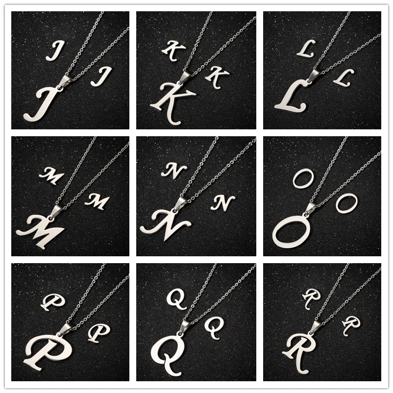

Hfarich Funny Letter Jewelry Best Friends Gifts Stainless Steel Vintage Name Collier Femme M/N/P Sweater Chain Necklaces