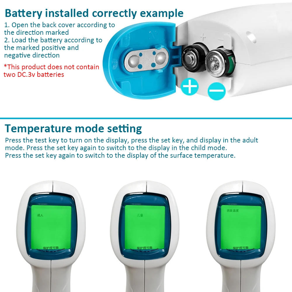 2020 Мути-фуция ребенка/взрослых Цифровой термометр инфракрасный Лоб тела