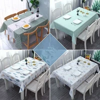 decorative table cloth rectangular tablecloths dining table cover solid color cotton linen tablecloth dining table cover