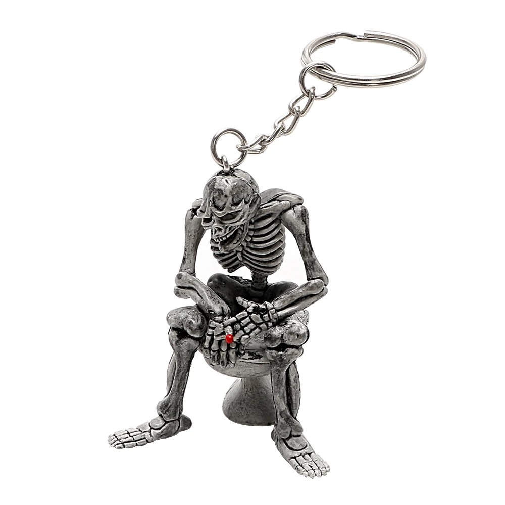 Брелок для ключей Автомобильный брелок Стайлинг автомобиля унитаз черепа крутой