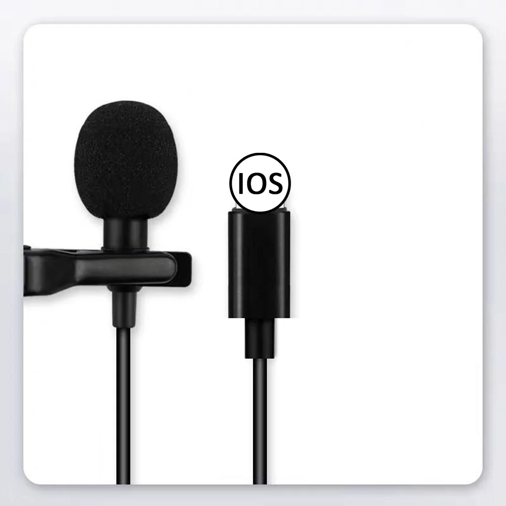 

Mini Portable Microphone Condenser Clip-on Lapel Mic Wired Microphone for Phone for Laptop