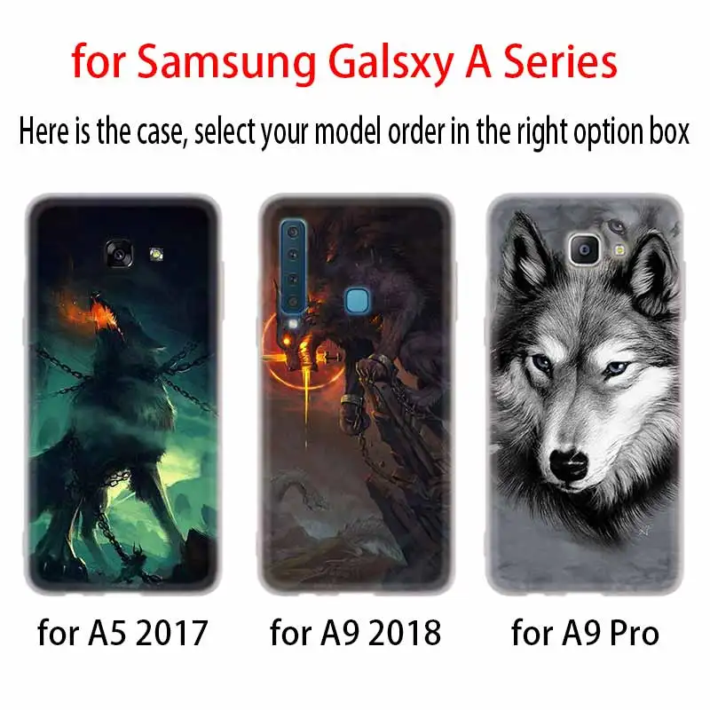 Красивые Волк Дизайн чехол силиконовый для телефона Samsung A50 A70 A80 A30 A40 A90 A6 A8 A9 A7 A5 A3