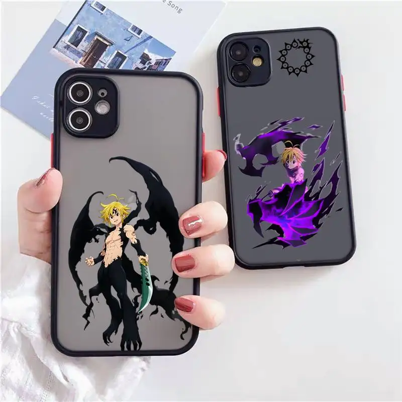 

anime seven deadly sins Phone Case For iPhone 12 11 Mini Pro XR XS Max 7 8 Plus X Matte transparent Back Cover