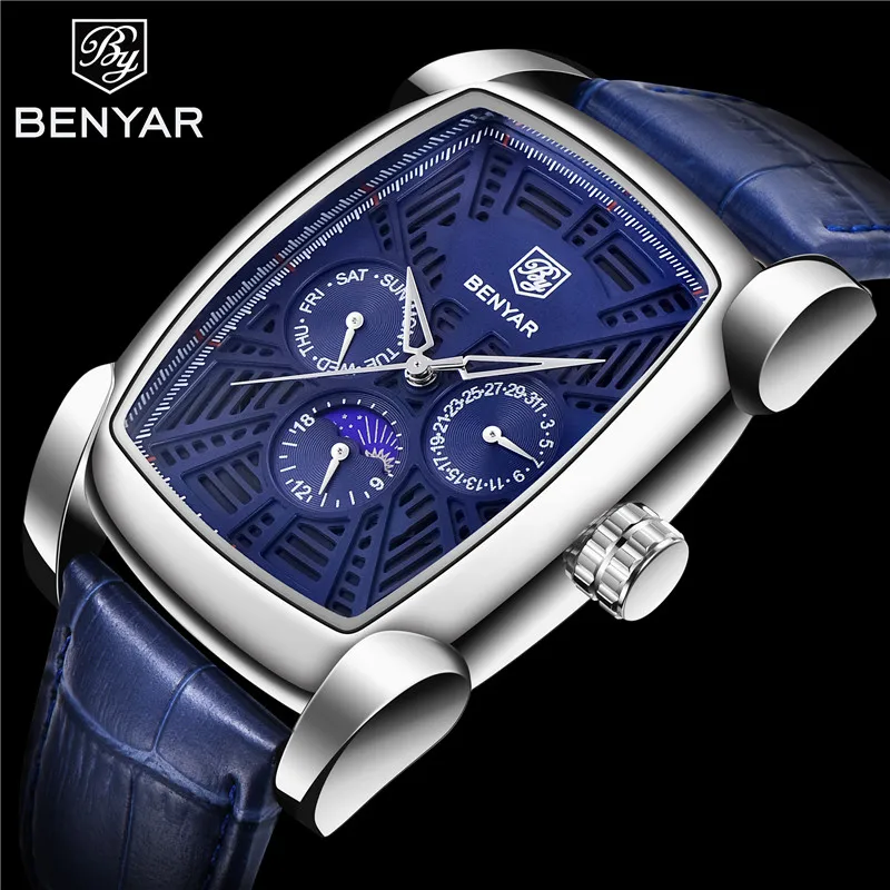 Benyar мужские спортивные наручные часы Авто Дата водонепроницаемые военные
