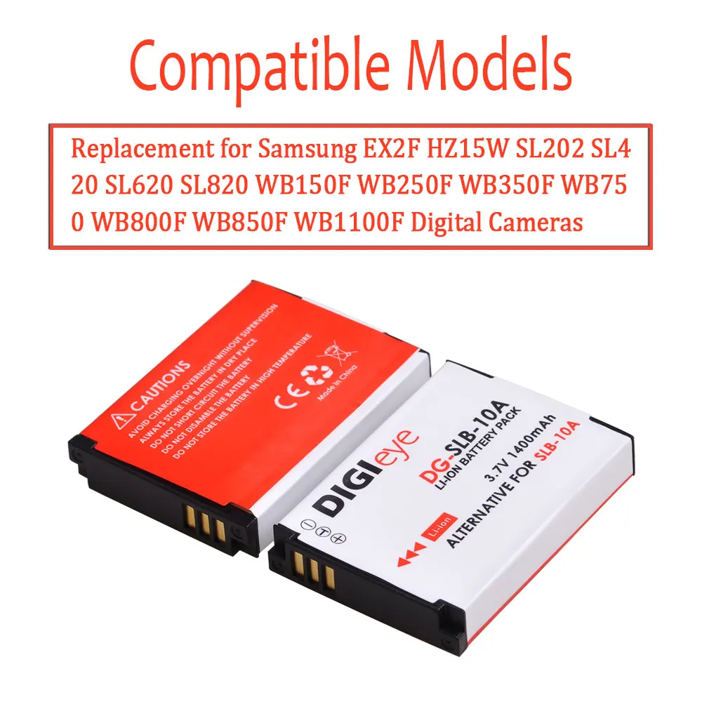 Фото Аккумуляторы для Samsung EX2F, HZ15W, SL202, SL420, SL820, WB150F, WB250F, WB350F, WB750, WB850F, WB1100F, 1400 мАч №2