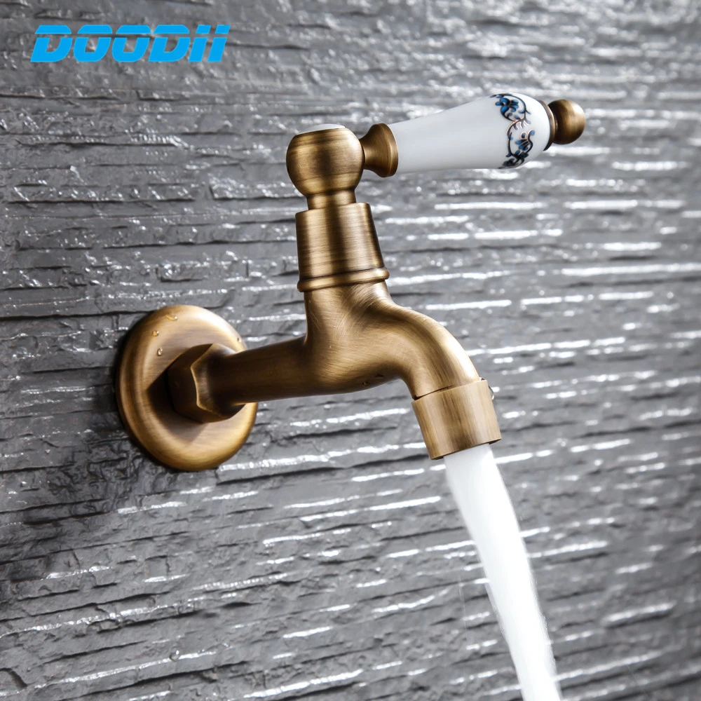 Резной настенный кран Doodii латунный ретро-кран с креплением на стену декоративные