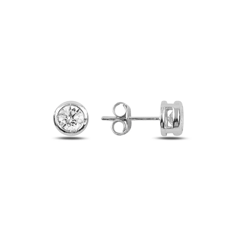

Серебряные Круглые циркониевые серьги Silverlina, 5 мм