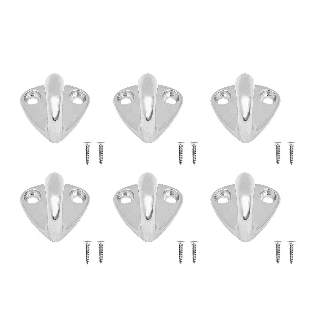 

6Pieces Marine Grade Stainless Steel Boat Hook Coat and Hat Hook Wall Mount
