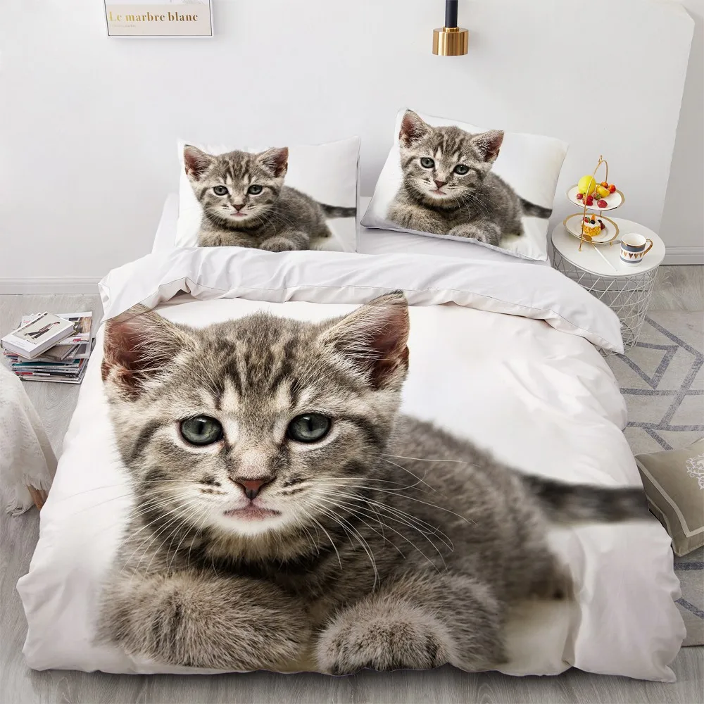 

Pet Cat Bedding Set 3D Design Printed Camel Duvet Cover Sets Animal Linens Bed Pillow Covers King Queen Super King Twin Size