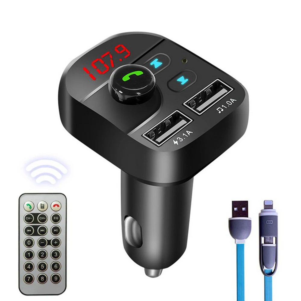 TOSPRA автомобильный комплект Bluetooth 5 0 беспроводной fm передатчик громкой связи LCD MP3