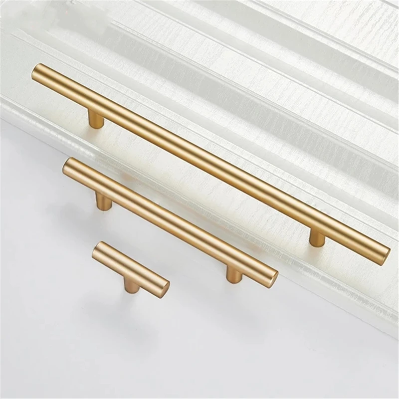 2 шт. матовый черного и золотого цвета прямые шкаф ручки Нержавеющая сталь Кухня