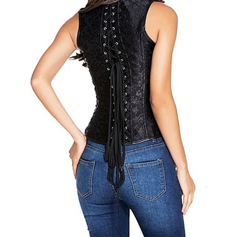 Сексуальный корсет бюстье в стиле стимпанк со шнуровкой на спине для женщин