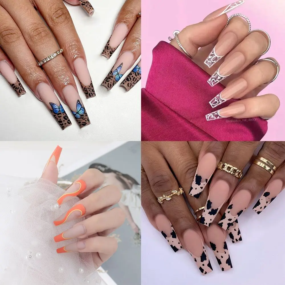 

24pcs/Box French Ballerina Detachable Full Cover Artificial Coffin False Nails Fake Nails Wearable Nail Tips