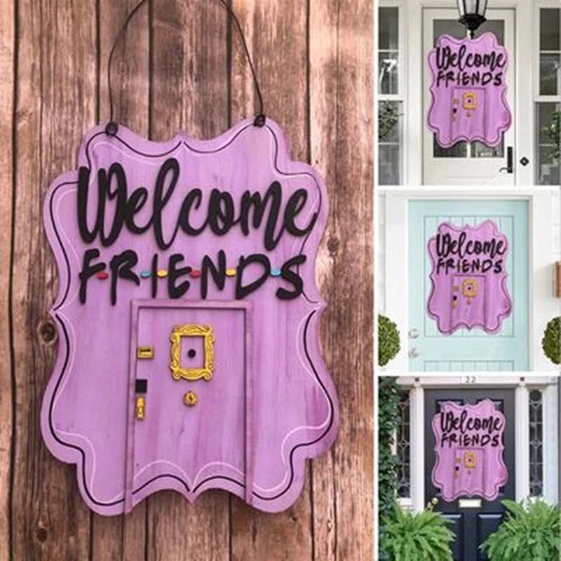 

Friends Key Holder Monica's Door Keychain Central Perk Keychains Vintage Home Decor Wall Decor Purple Door Handmade Decoration