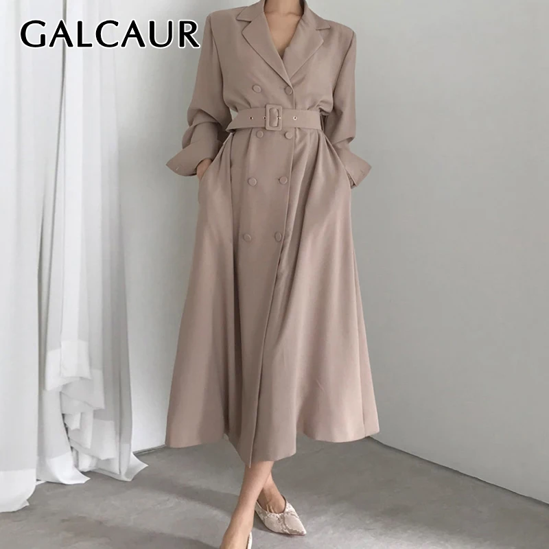 Повседневное платье GALCAUR в Корейском стиле для женщин свободные черные платья с