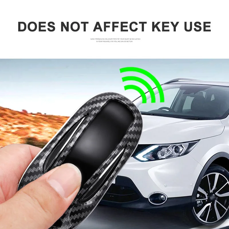 

New ABS Carbon Fibe Car Remote Key Full Cover Case Shell For Tesla Model 3 Model S Model X Car Smart Key Accessories Holder Fob