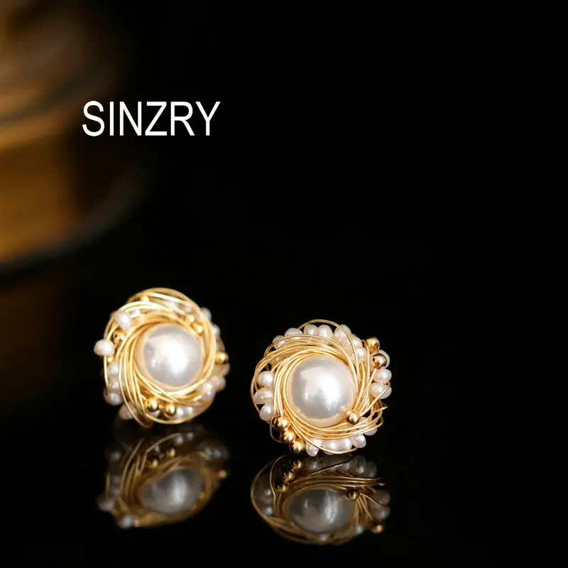 Серьги гвоздики в стиле барокко с жемчугом|Серьги-гвоздики| |