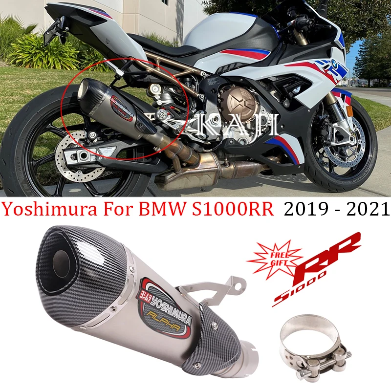 

Yoshimura Alpha Motorcycle Exhaust System Escape Modified With Middle Link Pipe Muffler Slip On For BMW S1000RR 2019 2020 2021