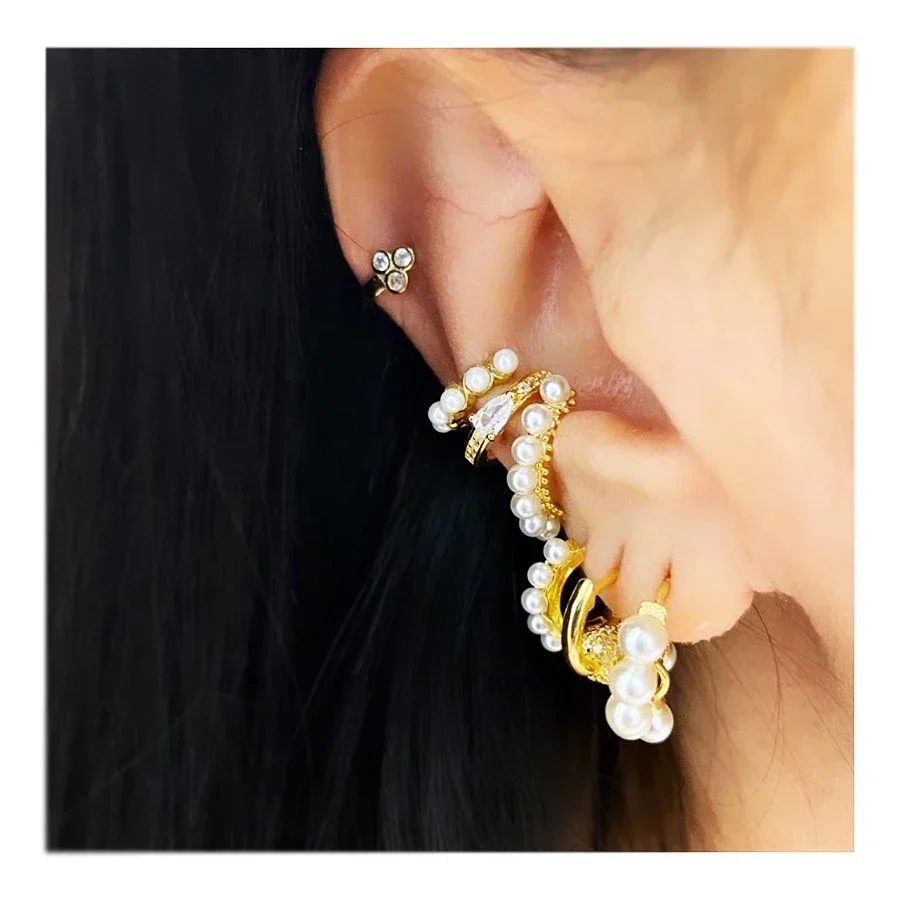 Пресноводные морские жемчужные серьги-гвоздики модные простые геометрические