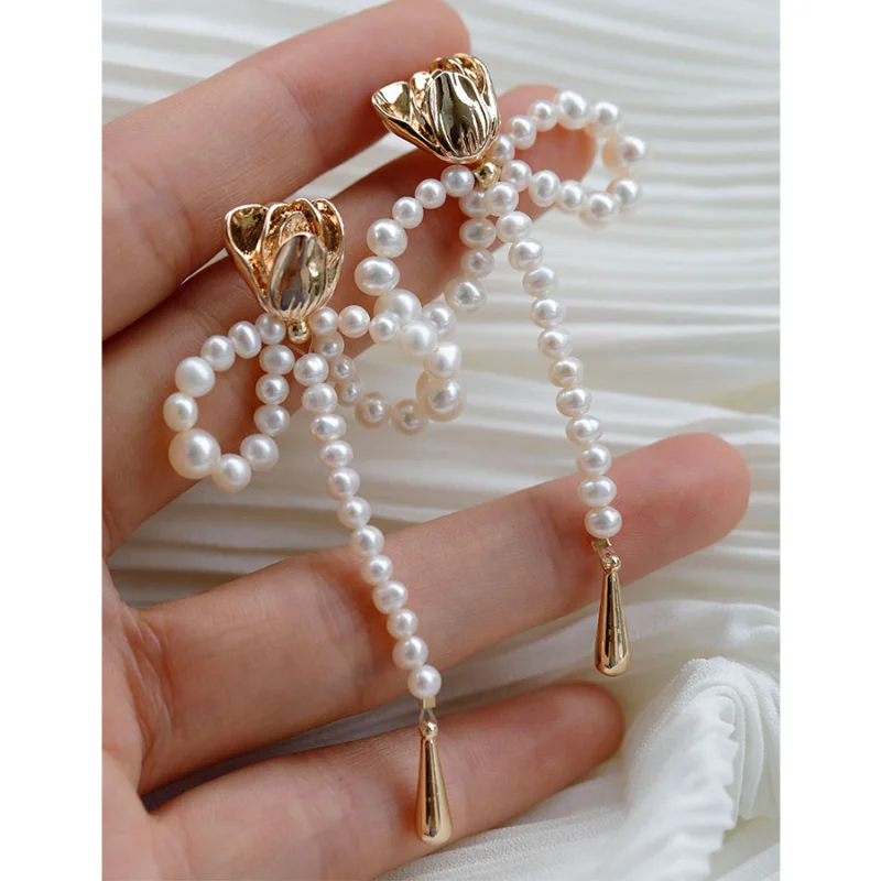 Оригинальный дизайн Тюльпан Цветок бант искусственная бижутерия нежные