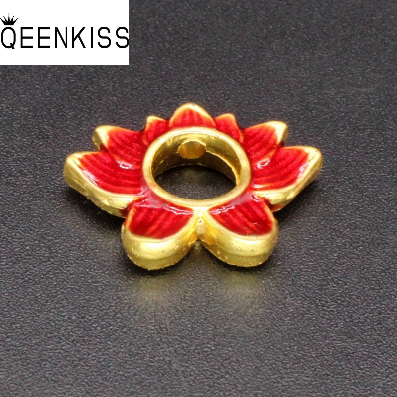 

QEENKISS AC988 Cloisonne Fine DIY Jewelry Making Accessories Findings Fittings Bracelet Necklace Looses Flower Spacer Beads 1PC