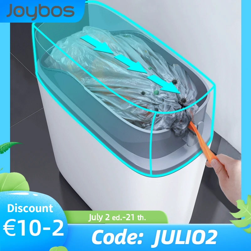JOYBOS Waterproof Garbage Bucket Trash Can With Lid Portable Automatic Packing Bin For Kitchen Toilet Bathroom Living Room JBS1 | Дом и сад