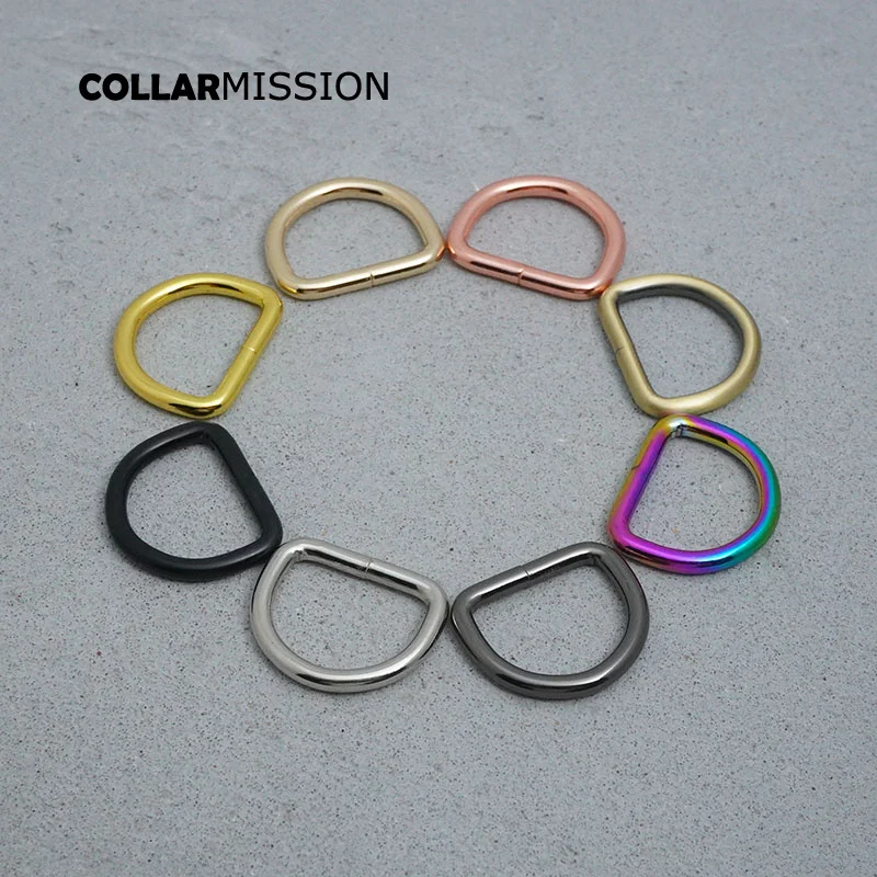 

25mm Metal Non-Welded Nickel Plated Hardware D Ring For Garment Luggage Backpack Cat Dog Collar-Strap DIY Accessory 8 Colours