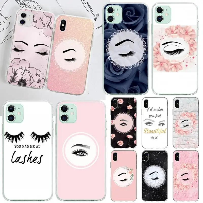 Роскошный чехол для iPhone 11 pro XS MAX 8 7 6 6S Plus X 5S SE 2020 XR с рисунком ресниц и