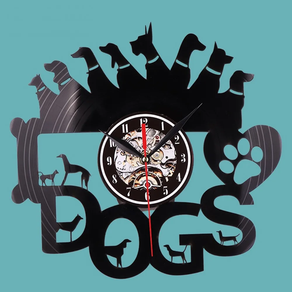 2019 разная форма в виде собаки полые виниловые часы подарок для любителей собак