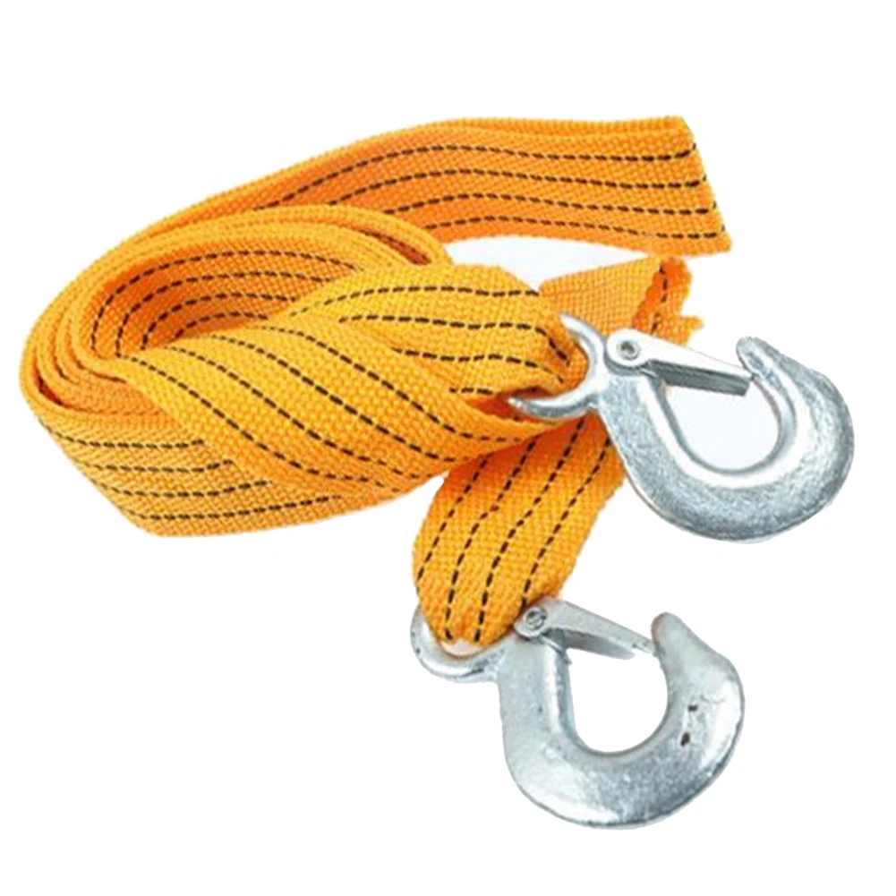 

3 Tons Car Practical Reduce Vibration Nylon Durable Accessories High Strength With Hooks Road Towing Rope Truck Fluorescent