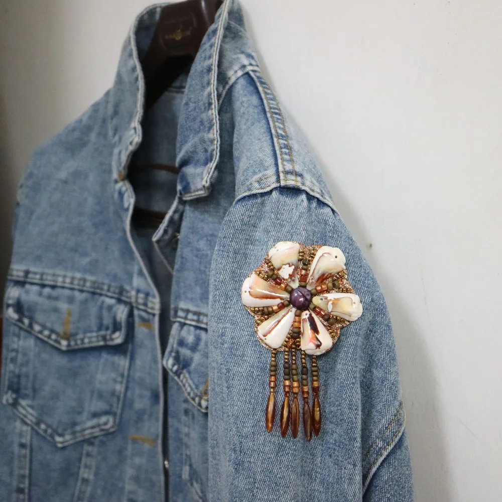 Нашивки для одежды этнические ручной работы 3D с пайетками самостоятельного