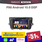 Автомобильный DVD-плеер 720P PX6 PX5 DSP 8 дюймов Android 10,0, 4 Гб ОЗУ, 64 Гб ПЗУ, 8 ядер, левый и правый автомобильный радиоприемник, Авторадио для Toyota PRIUS 2009-2013