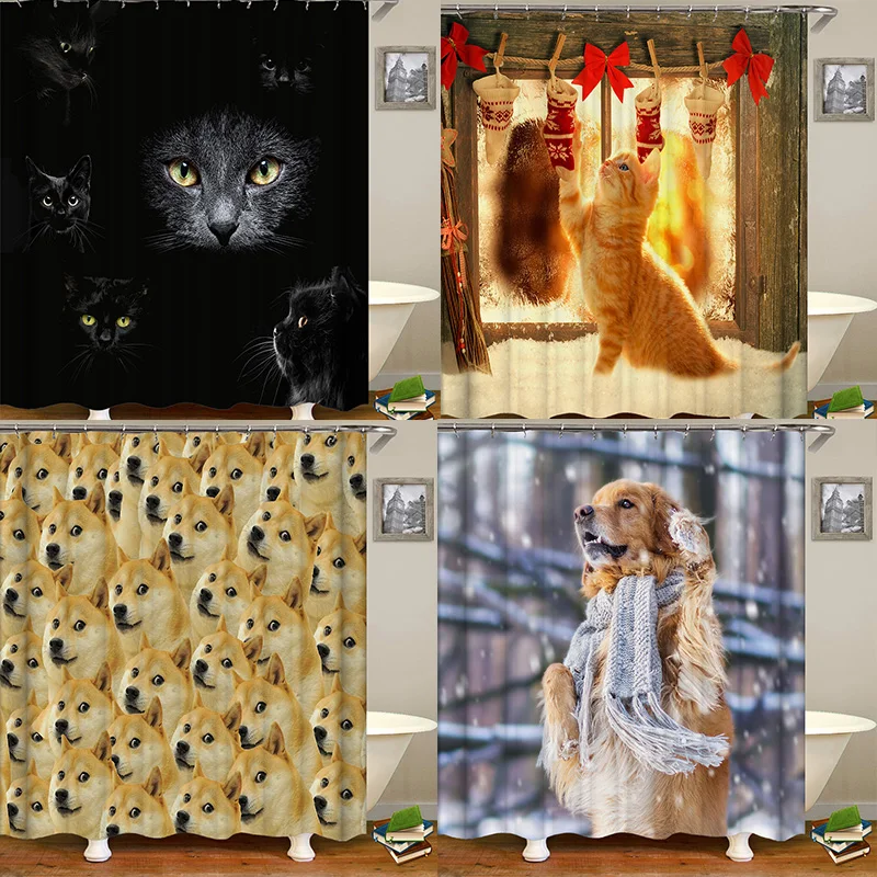 Водонепроницаемая Штора для душа занавеска из полиэстера с объемными рисунками