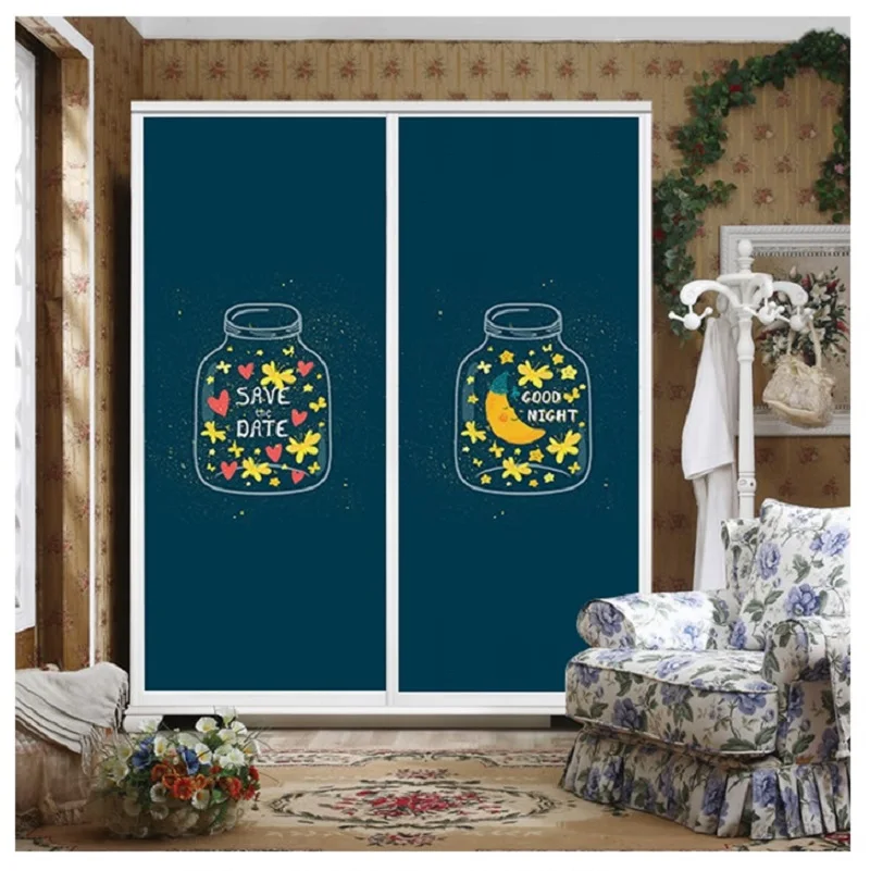 Статическая липкая оконная пленка Индивидуальный размер мультяшная свежая