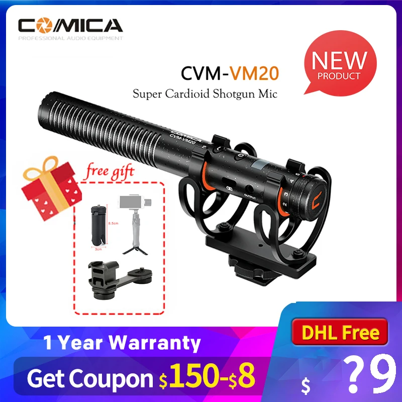 Comica CVM VM20 суперкардиоидный конденсаторный микрофон дробовик OLED
