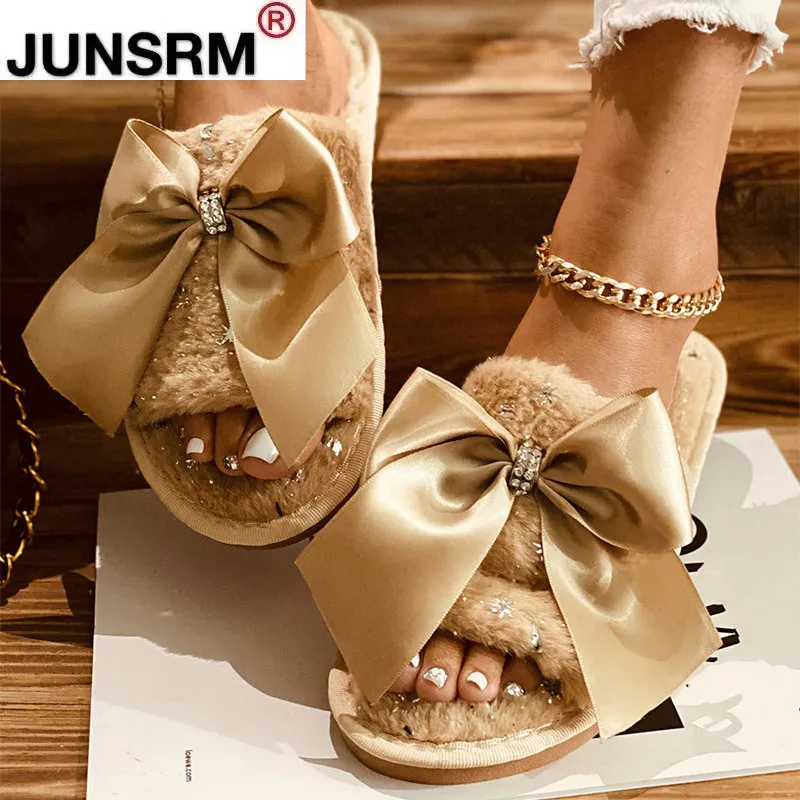 

2021 New Women Casual Shoe Woman Fashion Slippers Open Toe Warm Plush Ladies Indoor Shoes Soft Bottom Female Comfort Footwear