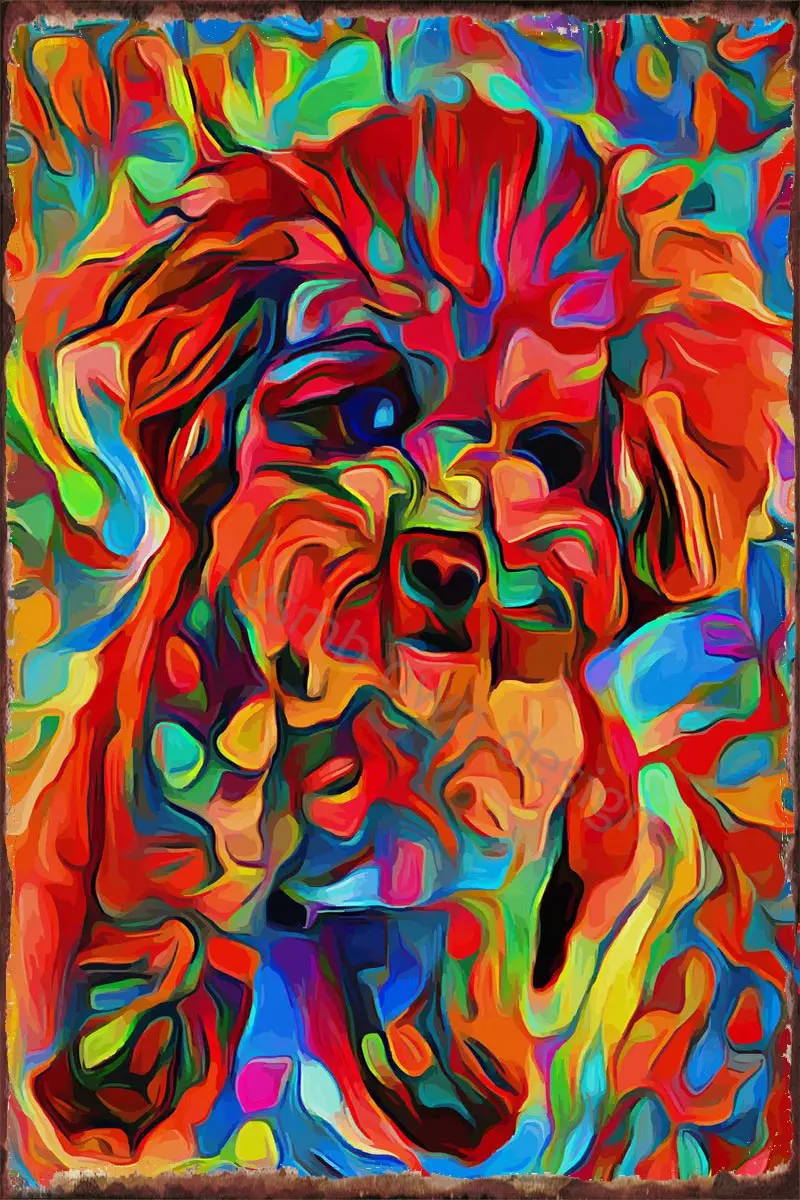 

Игрушечный Пудель, цветное украшение комнаты, Ретро винтажный металлический знак, жестяные таблички, Настенный декор для искусства, мужска...