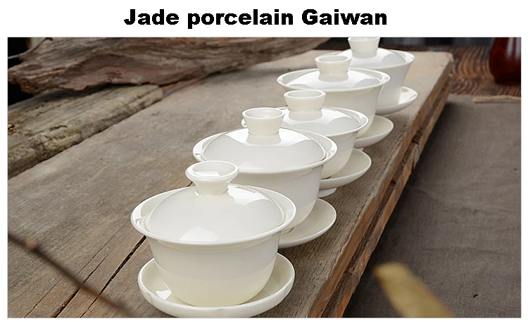 Традиционный китайский чай набор Gaiwan белый фарфоровый чайный сервиз Супница чашка чаша чайная церемония кунг-фу керамика цветочный чай мастер чашка