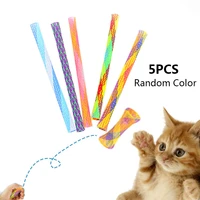 5pcs cat spring toy colorful fun pet interactive retractable bar for small animals kitten chewing toy interactive pet supplies