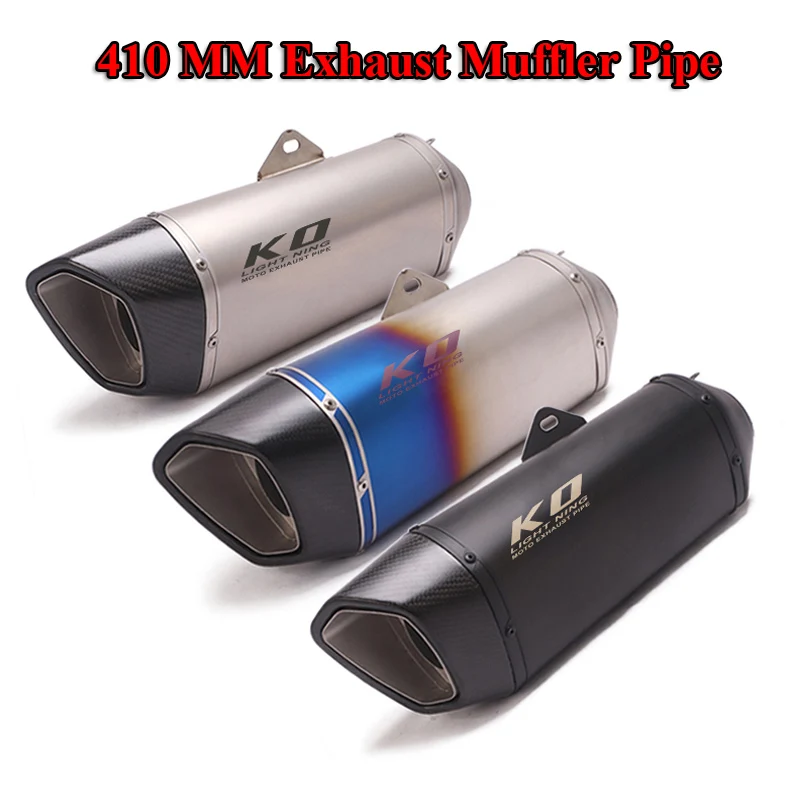 

Motorcycle Exhaust Muffler Tail Pipe Universel 38-51mm Stainless Steel + Carbon Fiber Silencer Pipe For Z900 R6 ATV Dirt Bike