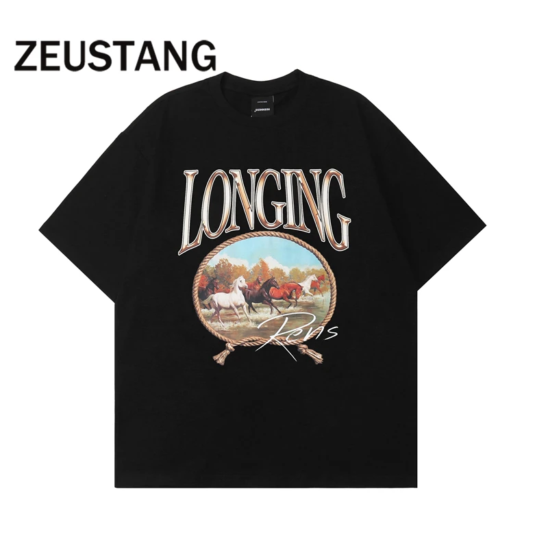 

Футболка Zeustang мужская с круглым вырезом, модная уличная одежда в стиле Харадзюку, рубашка с принтом земли, топ в стиле хип-хоп с коротким рук...